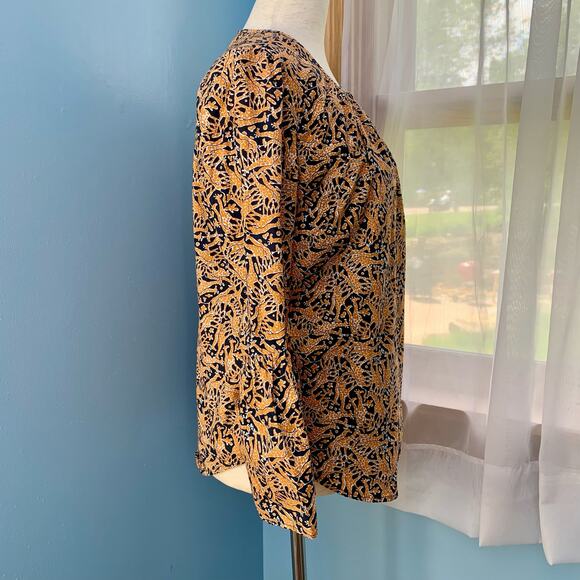 Drake's for J. Crew Bell Sleeve Giraffe Print Top Size 2 - Picture 6 of 8
